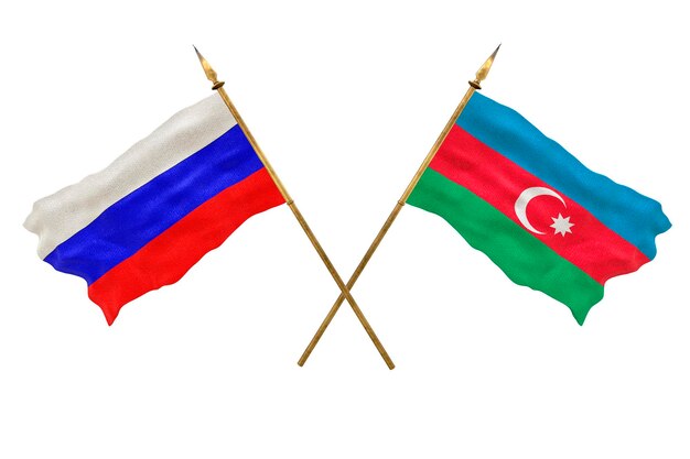 Plano de fundo para designers Modelo 3D do Dia Nacional Bandeiras nacionais da Rússia e do Azerbaijão