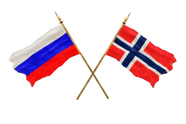 Plano de fundo para designers Modelo 3D do Dia Nacional Bandeiras nacionais da Rússia e Jian mayen