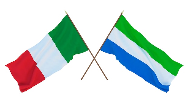 Plano de fundo para ilustradores designers Dia da Independência Nacional Bandeiras Itália e Serra Leoa
