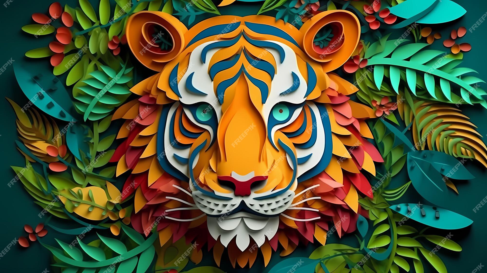 Plano de fundo para o papel 3d do dia internacional do tigre