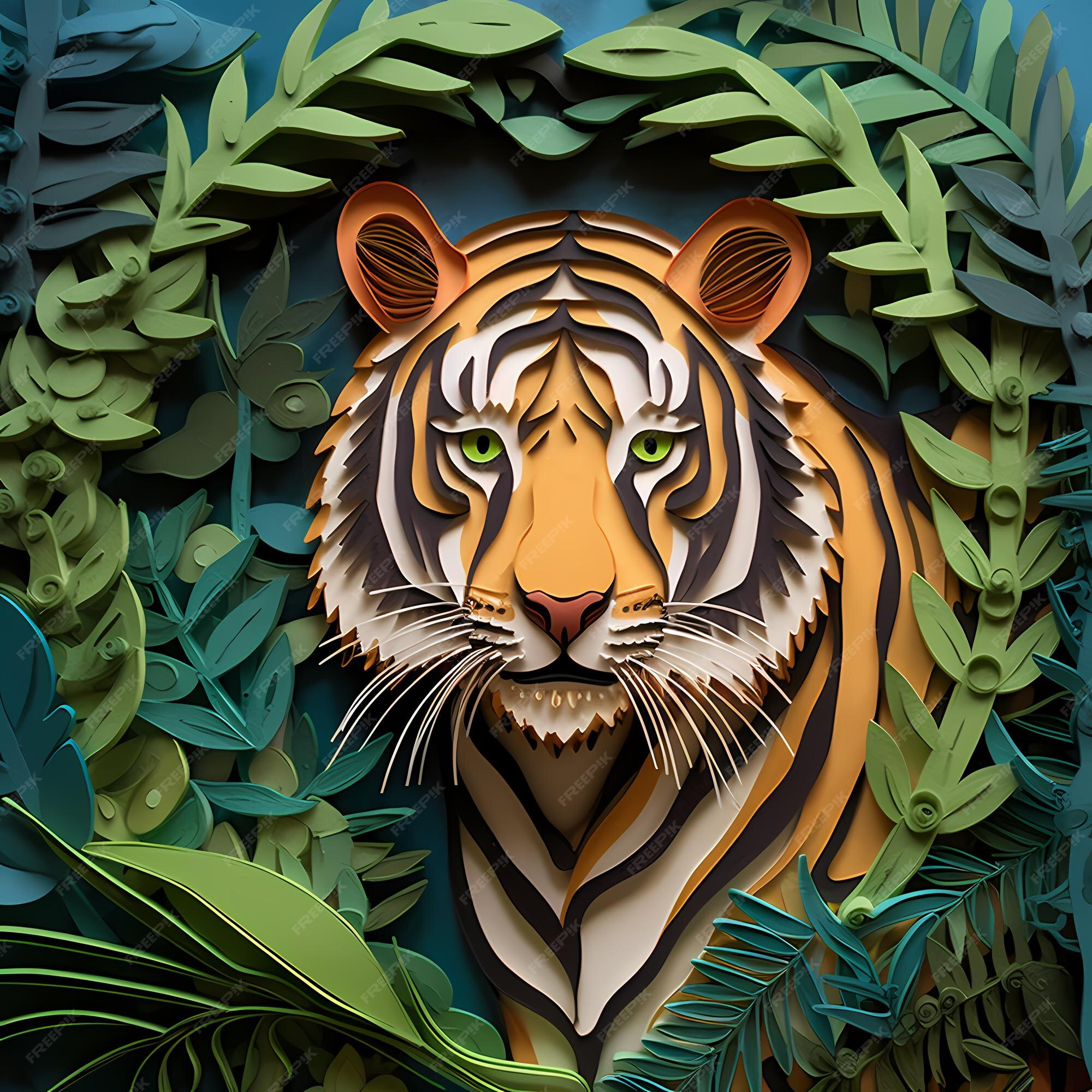 Plano de fundo para o papel 3d do dia internacional do tigre