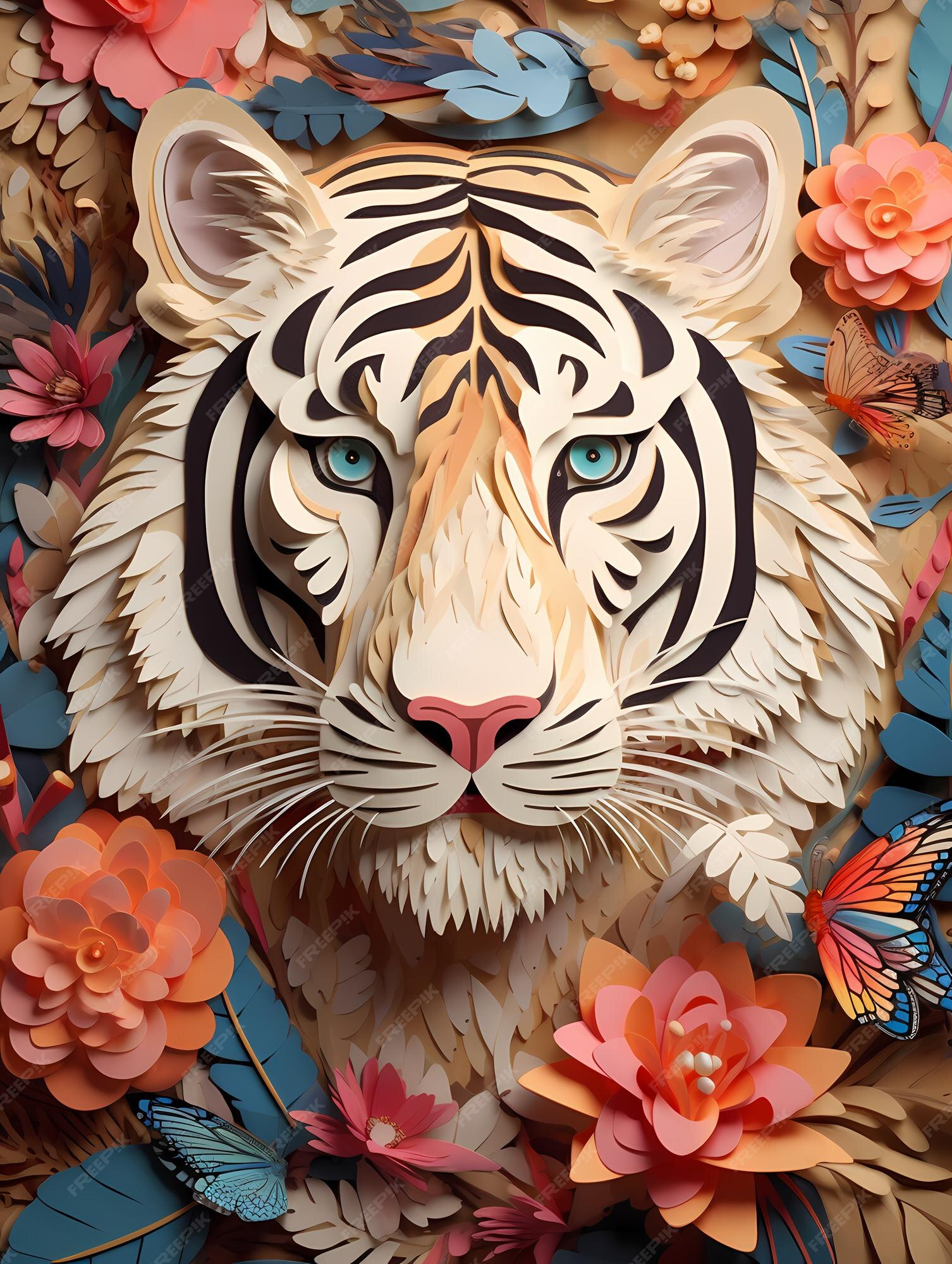 Plano de fundo para o papel 3d do dia internacional do tigre