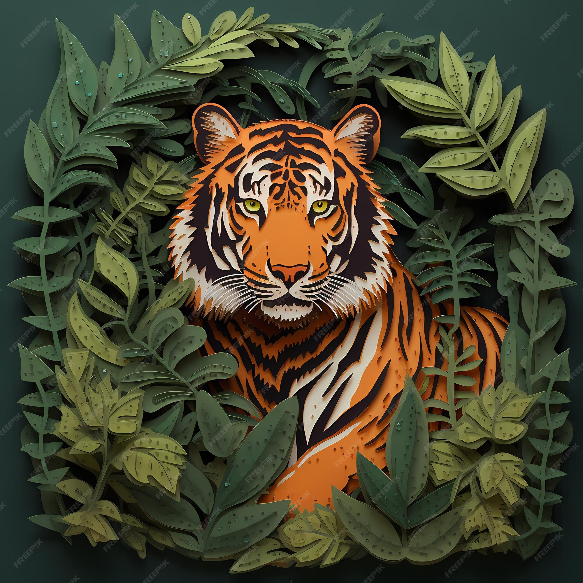 Plano de fundo para o papel 3d do dia internacional do tigre