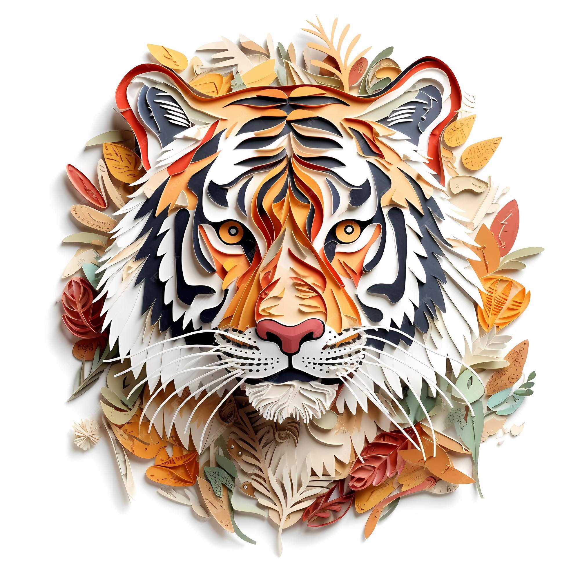 Plano de fundo para o papel 3d do dia internacional do tigre