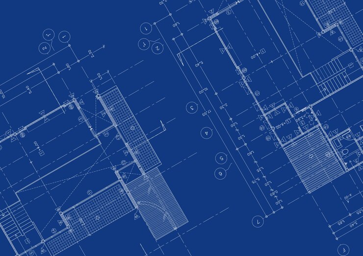 Foto plano de piso do edifício projetado de acordo com o desenho