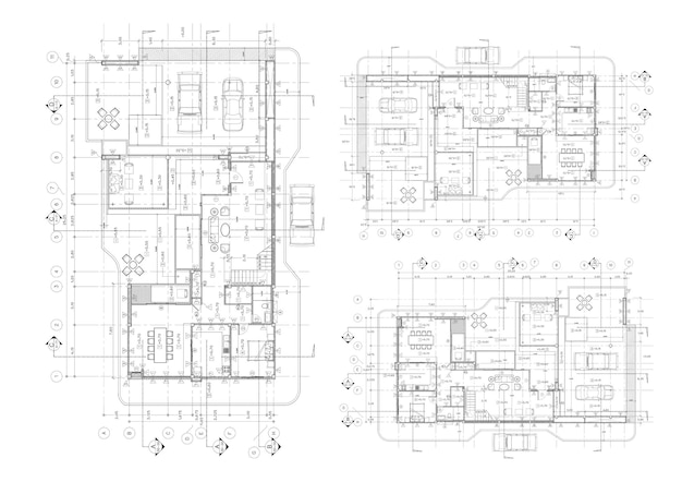 Plano de piso projetado edifício no desenho