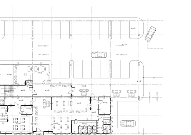 Foto plano de piso projetado edifício no desenho