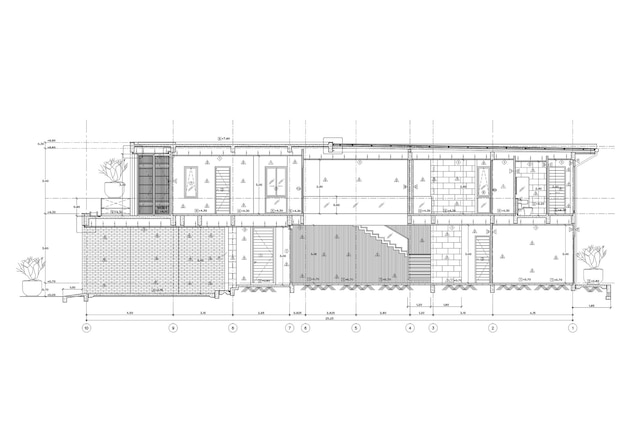 Plano de piso projetado edifício no desenho