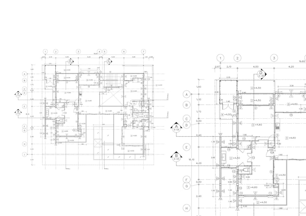 Plano de piso projetado edifício no desenho