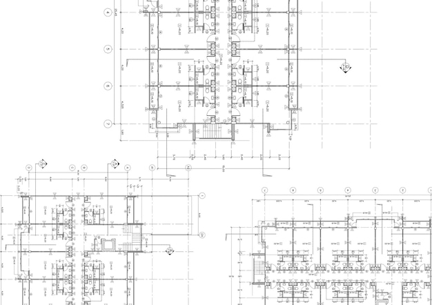 Plano de piso projetado edifício no desenho