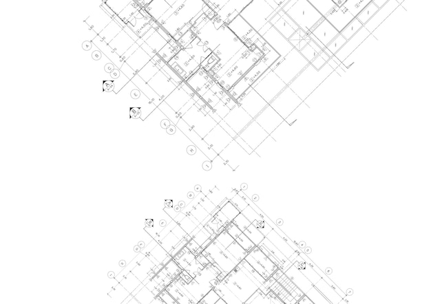 Foto plano de piso projetado edifício no desenho