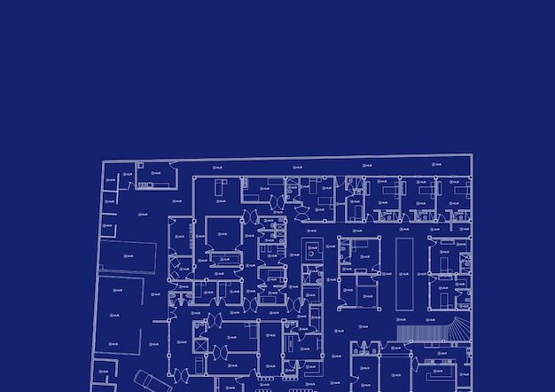 Plano de piso projetado edifício no desenho