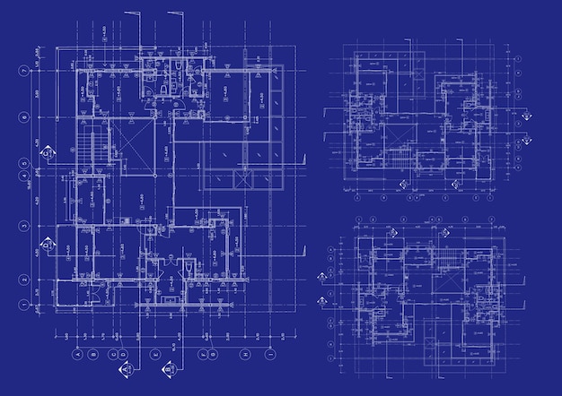 Plano de piso projetado edifício no desenho