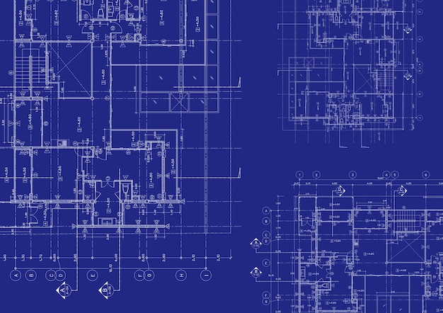 Foto plano de piso projetado edifício no desenho