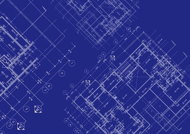 Plano de piso projetado edifício no desenho