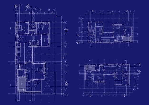 Plano de piso projetado edifício no desenho