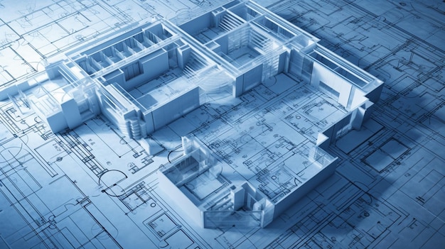 Plano de projeto arquitetônico para um edifício residencial moderno de última geração