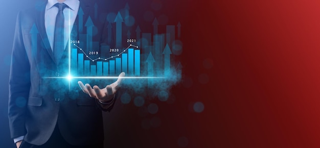 Plano financeiro e estratégia de desenvolvimento de negóciosAnálise de gráfico de finanças e investimento em gráfico de mercado Troca de economia digitalPlano de desenvolvimento e crescimento crescenteBanco de investimento no mercado de ações