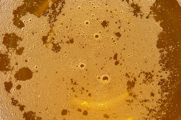 Plano macro de burbujas de cerveza