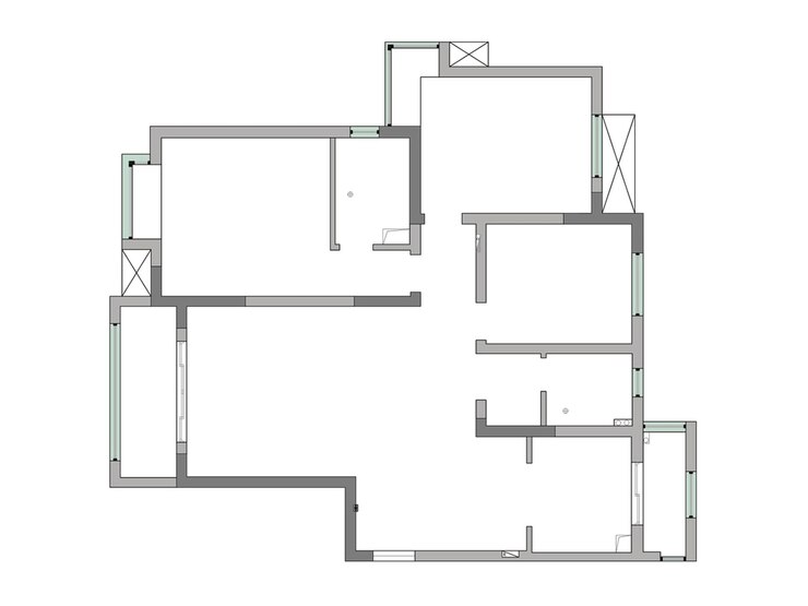 Foto plano de piso de un apartamento moderno de dos dormitorios