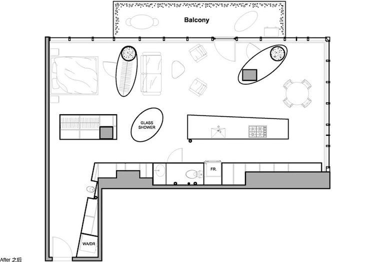 Foto plano de piso de un apartamento moderno