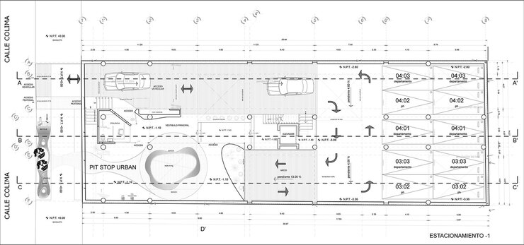 Foto plano de piso de la casa con estacionamiento
