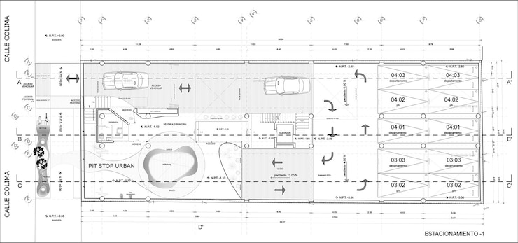 Foto plano de piso de la casa con estacionamiento