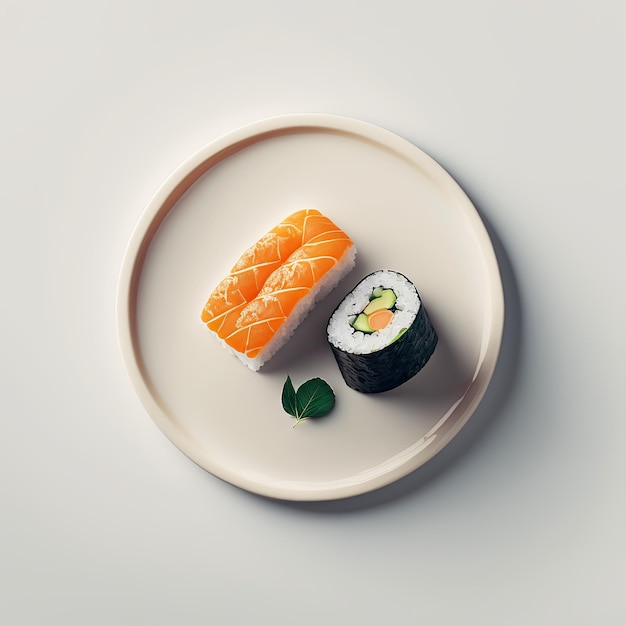 Plano, plano, delicioso, sushi, primer plano