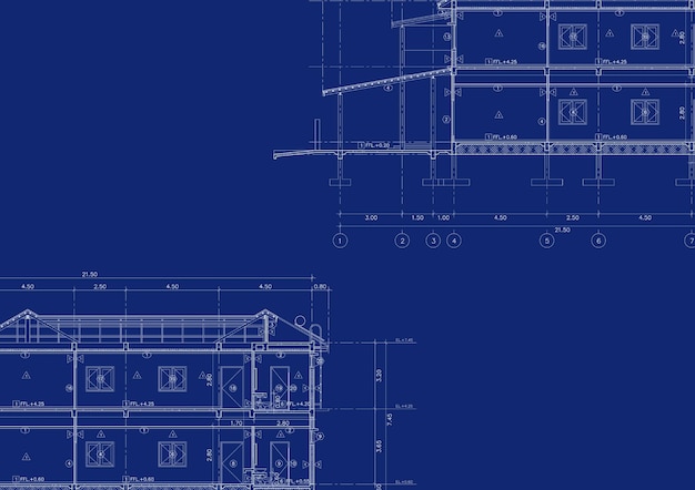 Plano de planta diseñado construyendo sobre el dibujo.