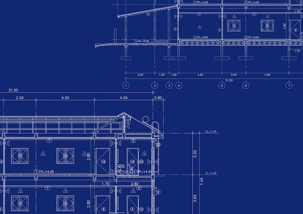 Plano de planta diseñado construyendo sobre el dibujo.