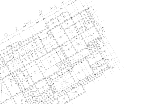 Plano de planta diseñado construyendo sobre el dibujo.