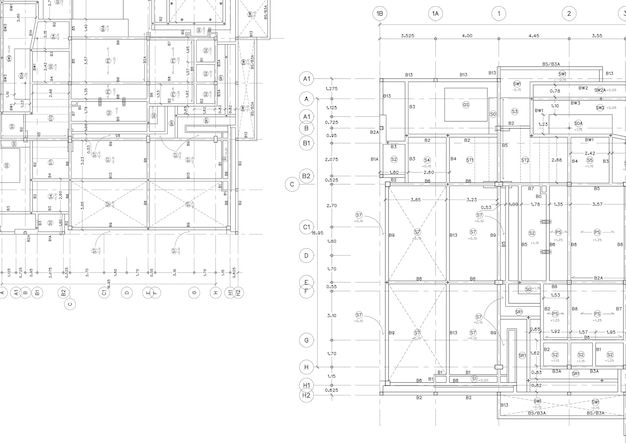 Plano de planta diseñado construyendo sobre el dibujo.