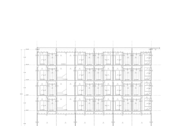 Plano de planta diseñado edificio en el dibujo