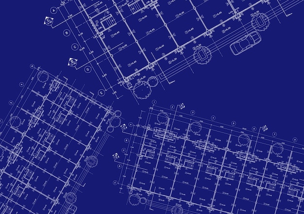 Foto plano de planta diseñado edificio en el dibujo