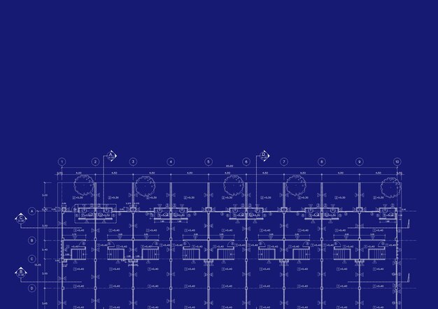 Plano de planta diseñado edificio en el dibujo