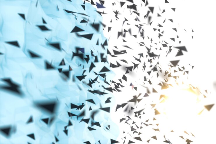 Foto plano de superficie triangular con líneas de estructura renderizado 3d