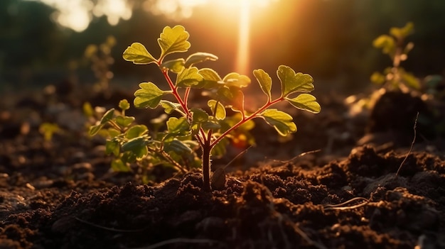 Una planta al sol