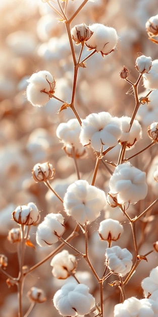 Foto planta de algodón lista para la cosecha en el campo de algodó