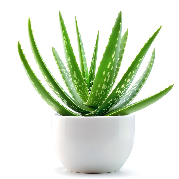 Planta de aloe vera con AI generada en la olla