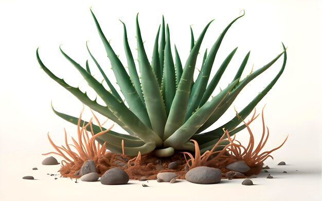 planta de aloe vera aislada sobre un fondo blanco