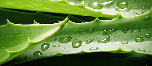 Foto planta de aloe vera con gotas de rocío