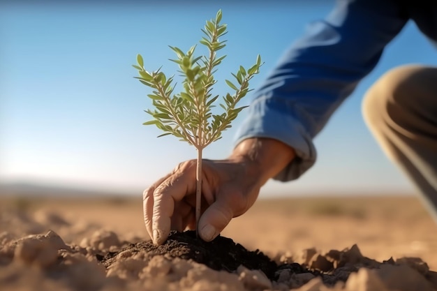 Planta un árbol en el desierto generado por IA