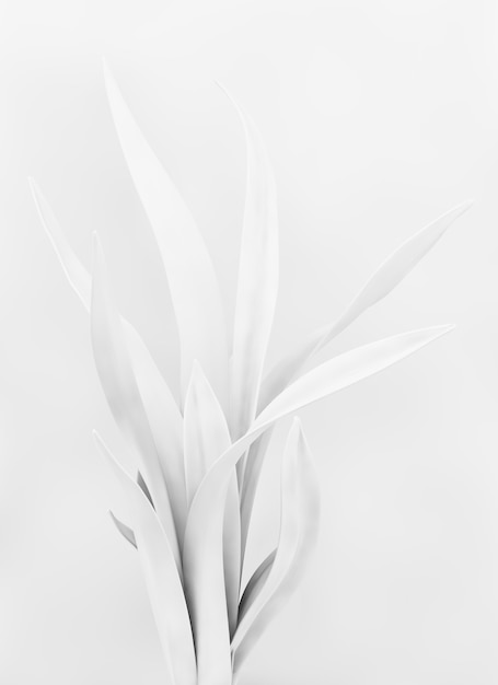Planta blanca en diseño de renderizado 3d