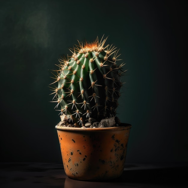 Planta de cactus en estudio bodegón ai generativo