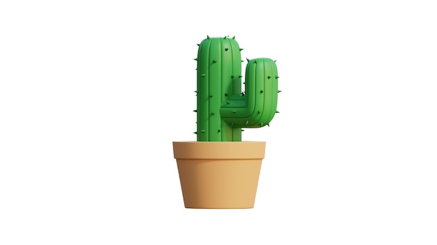 una planta de cactus con una olla verde que dice "cactus"