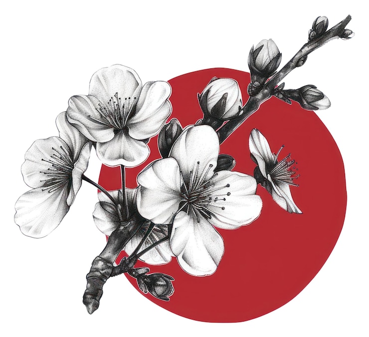 Foto planta de círculo de flores de cerezo de png