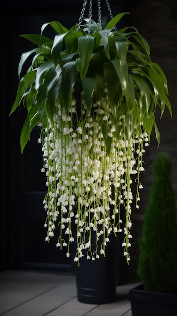 Foto planta colgante de lirio de los valles