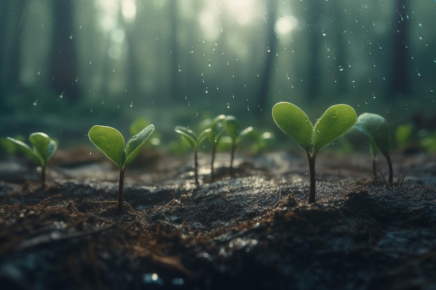 Planta crescendo chuva Gerar Ai