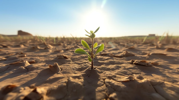 planta crescendo na areia