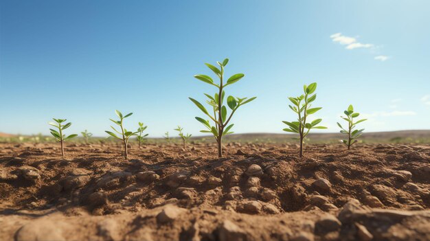 planta crescendo na areia